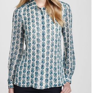Tory Burch Silk Blouse In Scarab Print